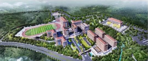 四川達州市高級技工學校新校區(qū)鳥瞰圖