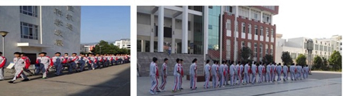 四川省德昌縣職業(yè)高級(jí)中學(xué)（德昌職高）汽車(chē)專(zhuān)業(yè)校園列隊(duì)行進(jìn)風(fēng)彩