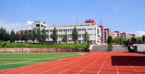 成都市工業(yè)職業(yè)技術(shù)學(xué)校標(biāo)準(zhǔn)的塑膠運(yùn)動(dòng)場(chǎng)