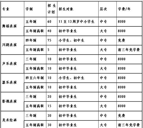 四川藝術(shù)職業(yè)學(xué)院中專招生計(jì)劃