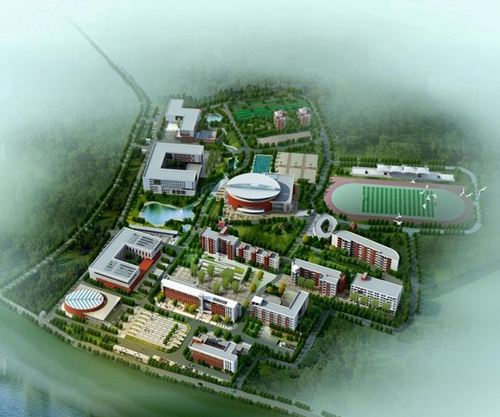 四川省射洪縣職業(yè)中專學(xué)校新校區(qū)規(guī)劃鳥瞰圖