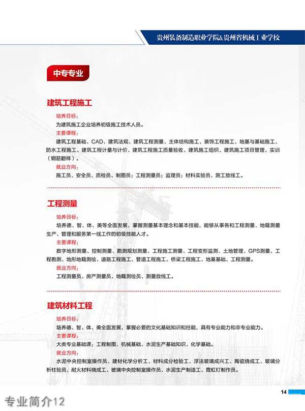 貴州裝備制造職業(yè)學(xué)院專業(yè)簡(jiǎn)介12