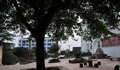 簡陽市賈家中學(xué)校園石凳2