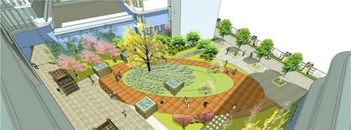 成都市泡桐樹中學校園中庭