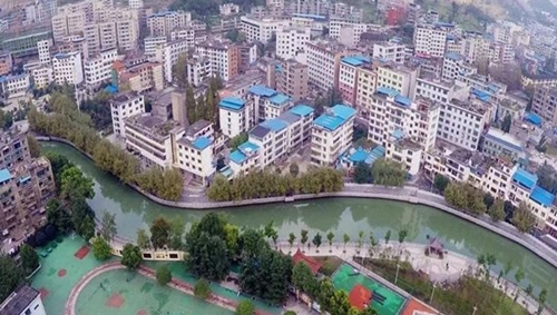 道真縣私立金星中學(xué)俯瞰校園